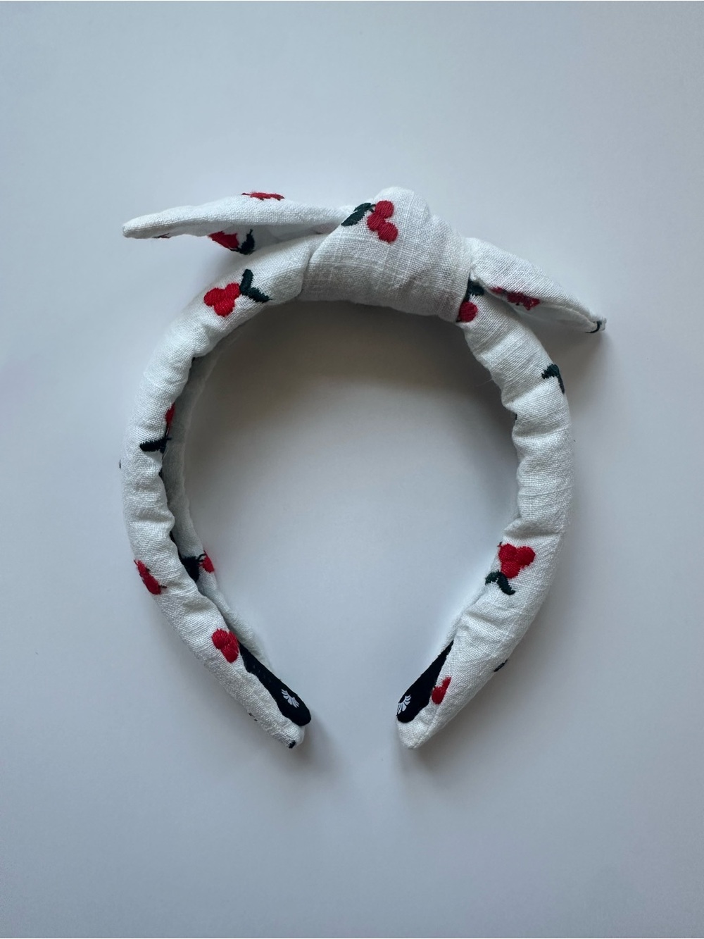Lele Sadoughi Baby Linen Embroidered Cherry Headband | New with Tags